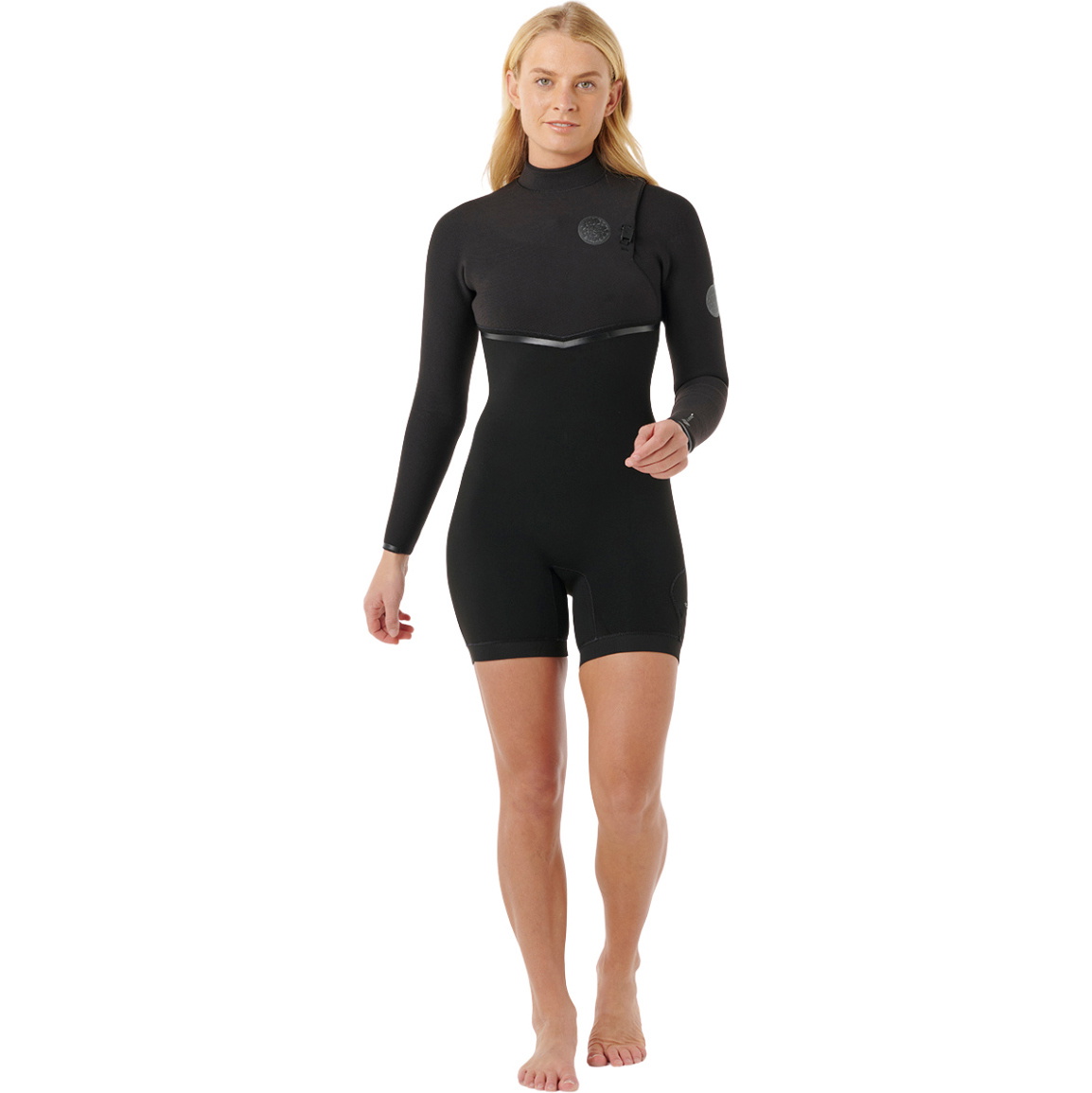 2026 Rip Curl Womens E-Bomb 2/2mm Zip Free Long Sleeve Springsuit 149WSP - Black